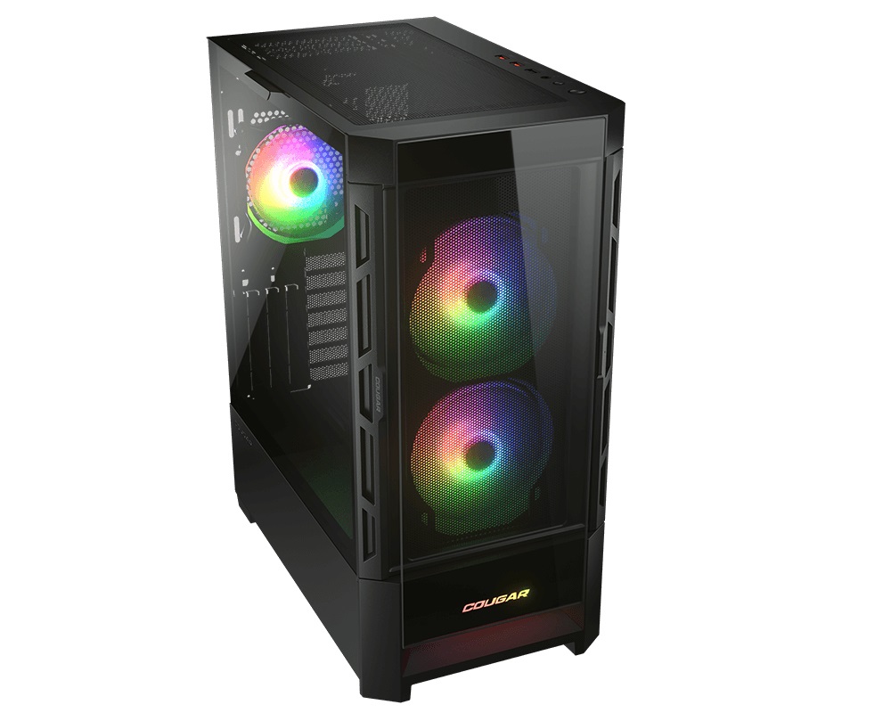 COUGAR Gaming Duoface RGB Midi Tower Nero - Case con Illuminazione RGB, Pannello in Vetro Temperato, Supporto per E-ATX/ATX/mATX/Mini-ITX e Ventole ARGB