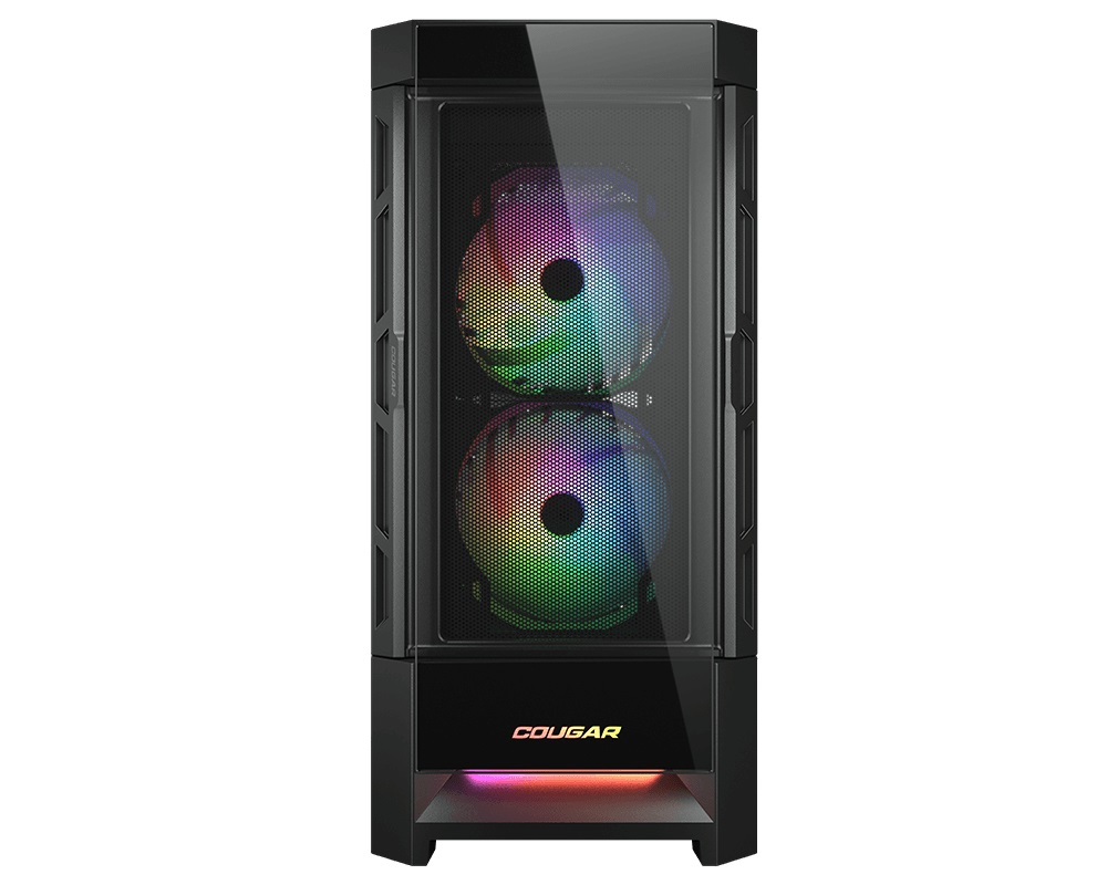 COUGAR Gaming Duoface RGB Midi Tower Nero - Case con Illuminazione RGB, Pannello in Vetro Temperato, Supporto per E-ATX/ATX/mATX/Mini-ITX e Ventole ARGB