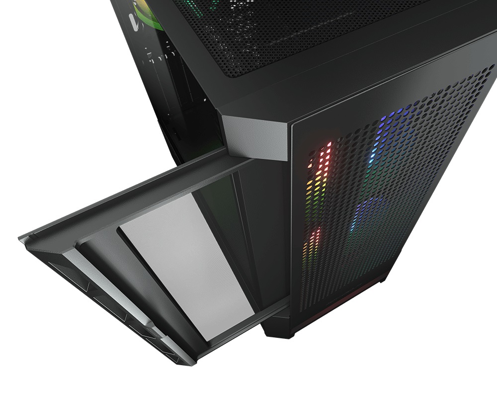 COUGAR Gaming Airface RGB CGR-5ZD1B-AIR-RGB Midi Tower Nero - Compatibile con ATX, CEB, EATX, micro ATX, Mini-ITX, Ventole ARGB e Design per Raffreddamento Ottimale