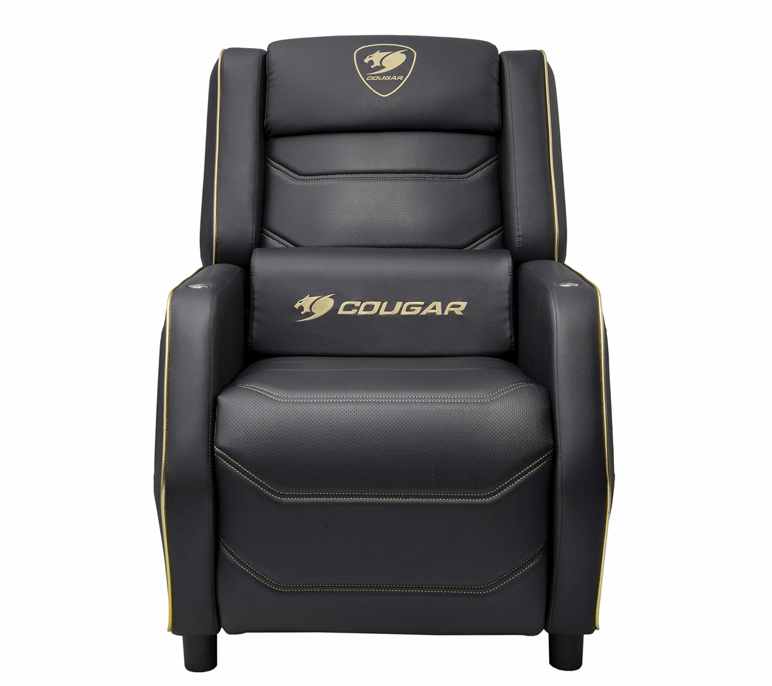 COUGAR Ranger PRO Royal Gaming Sofa - Sedia da Gaming Ergonomica con Poggiapiedi e Schienale Inclinato, Nero/Oro