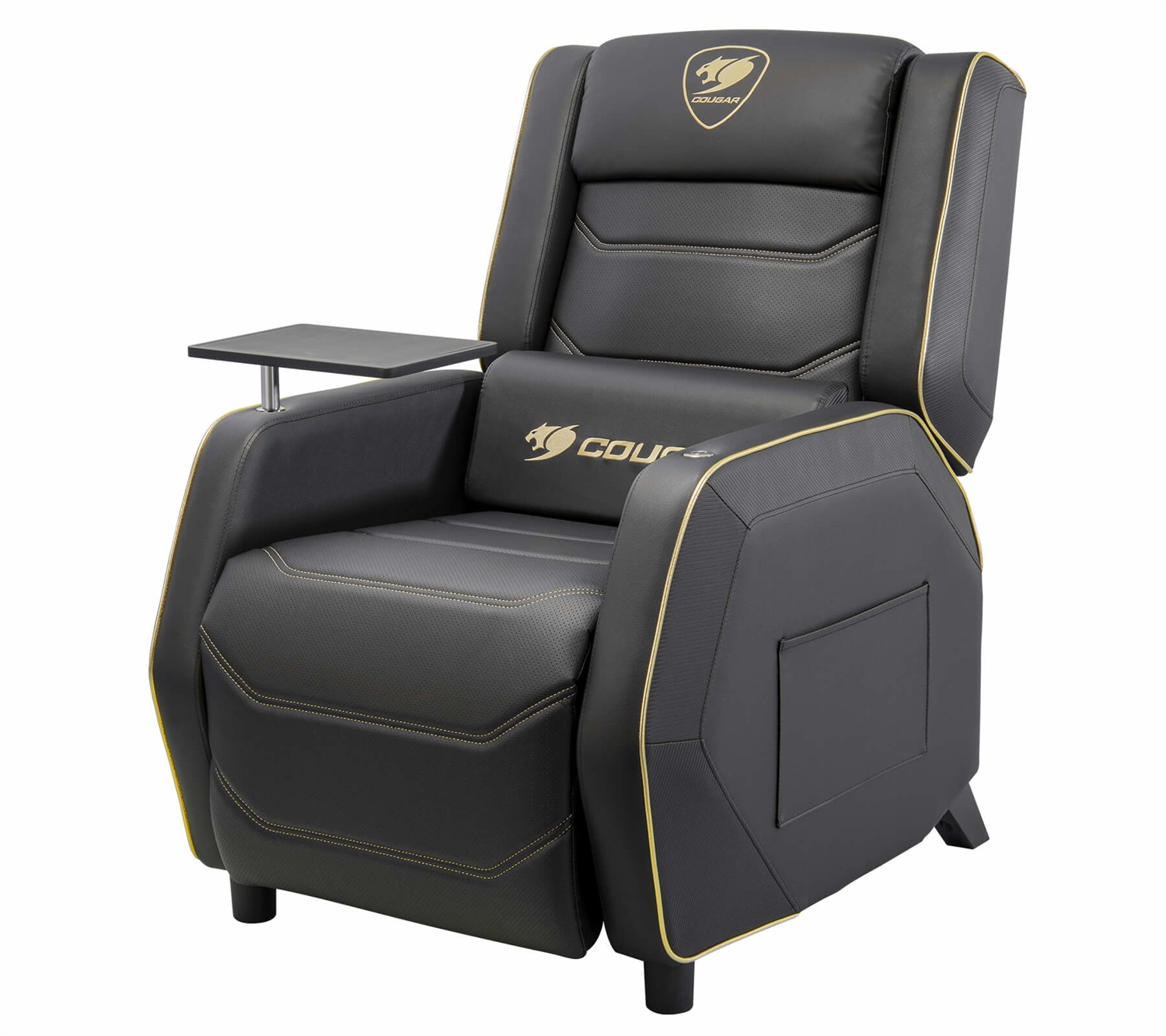 COUGAR Ranger PRO Royal Gaming Sofa - Sedia da Gaming Ergonomica con Poggiapiedi e Schienale Inclinato, Nero/Oro