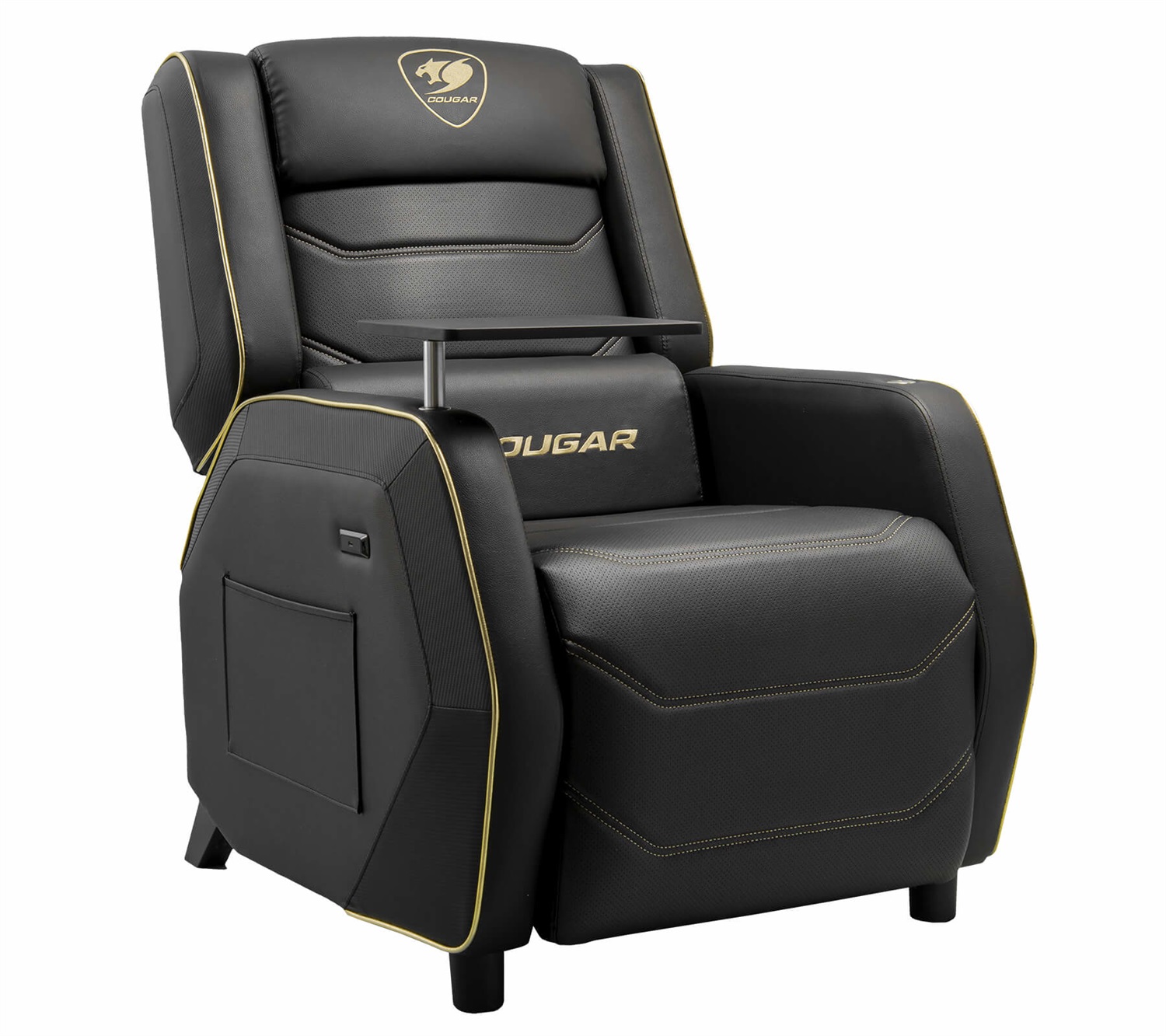 COUGAR Ranger PRO Royal Gaming Sofa - Sedia da Gaming Ergonomica con Poggiapiedi e Schienale Inclinato, Nero/Oro