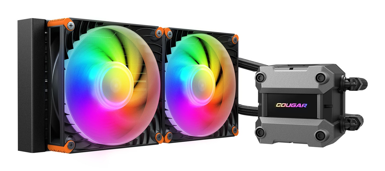 COUGAR Poseidon Ultra ARGB 240 - Raffreddatore a liquido tutto in uno con 2 ventole da 120mm e radiatore da 240mm