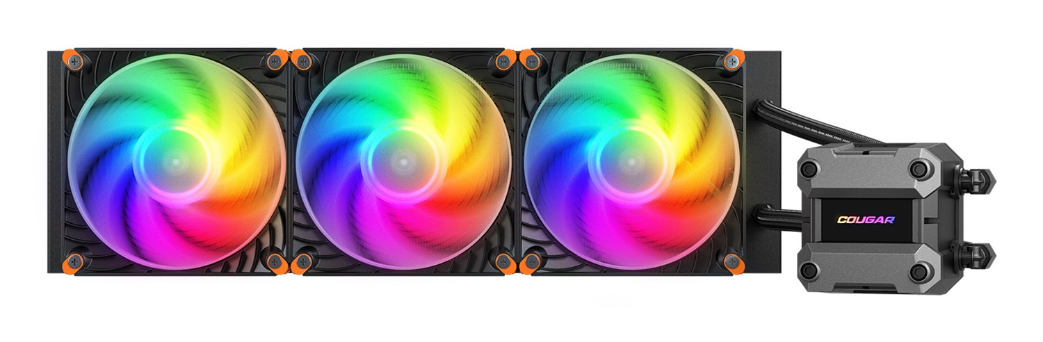COUGAR Gaming CGR-PSDUTRGB-B-360 Raffreddatore di liquidi AIO 360 mm con 3 ventole ARGB da 120 mm, Nero