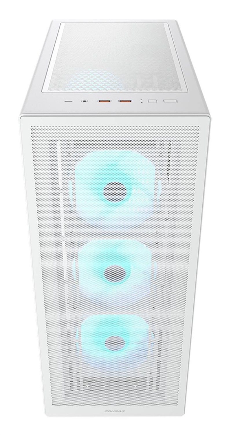 COUGAR Gaming MX220 RGB Midi Tower Bianco con 4 Ventole ARGB 120mm e USB 3.2 Gen 2 Tipo C