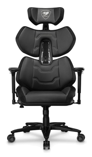 COUGAR Gaming Terminator Elite - Sedia da gaming per PC, Seduta imbottita, Max 135 kg, Schienale tappezzato, Colore Nero/Argento