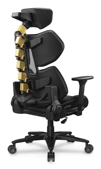 COUGAR Gaming Terminator Elite Gold - Sedia da gaming per PC Ergonomica, Seduta Imbottita, Supporto Lombare, Max 135 kg, Nero/Oro