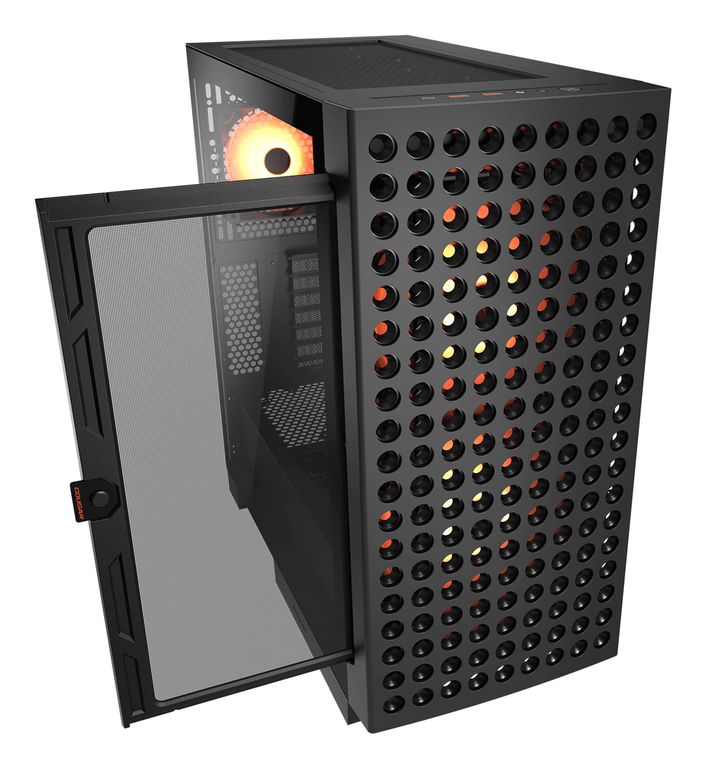 COUGAR Gaming Airface ECO RGB Midi Tower Nero - Case PC con Ventole RGB e Supporto per Ventole da 120/140/180 mm