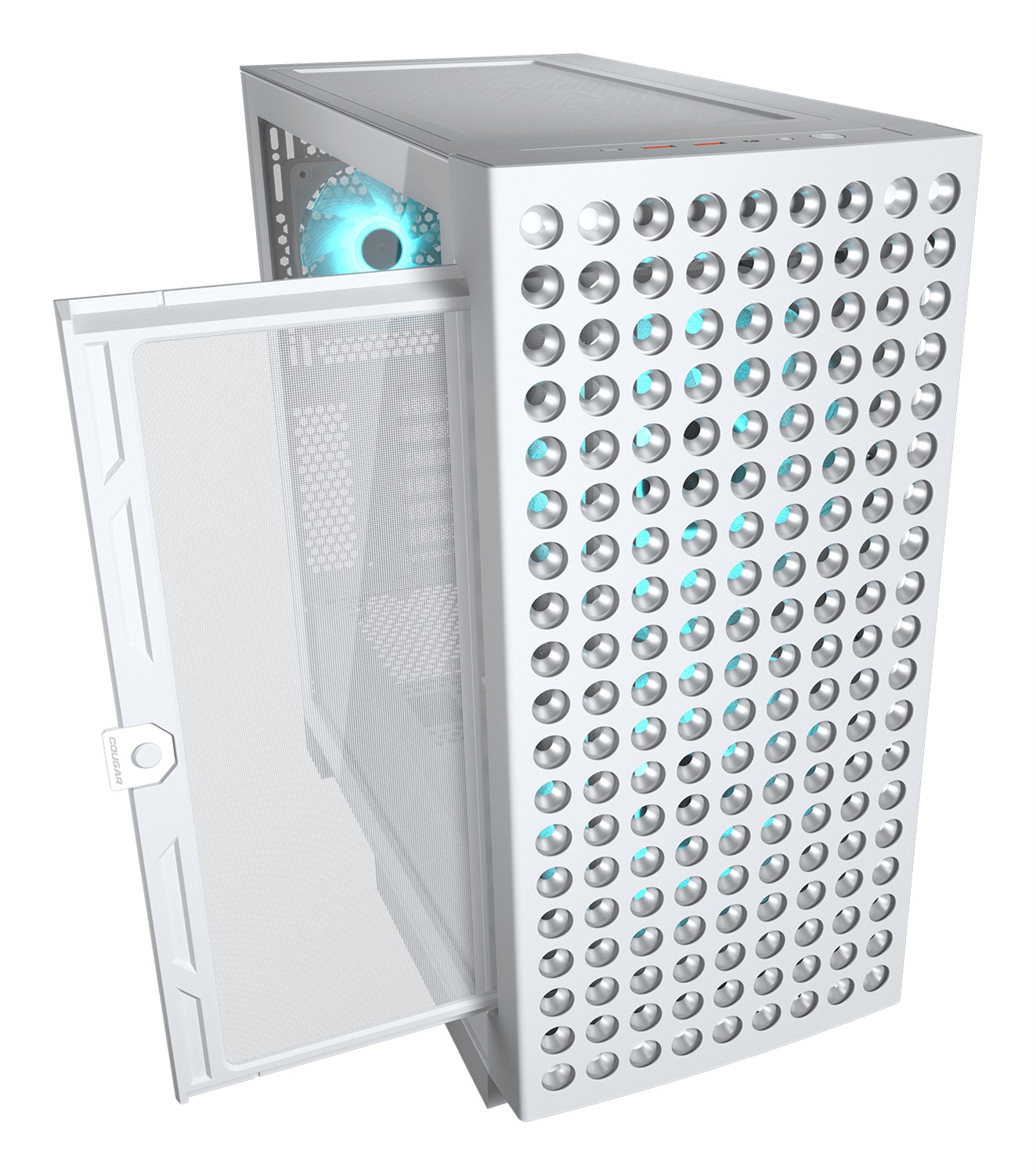 COUGAR Gaming Airface ECO RGB Midi Tower Bianco con Ventole RGB e Supporto per Ventole da 120-180 mm