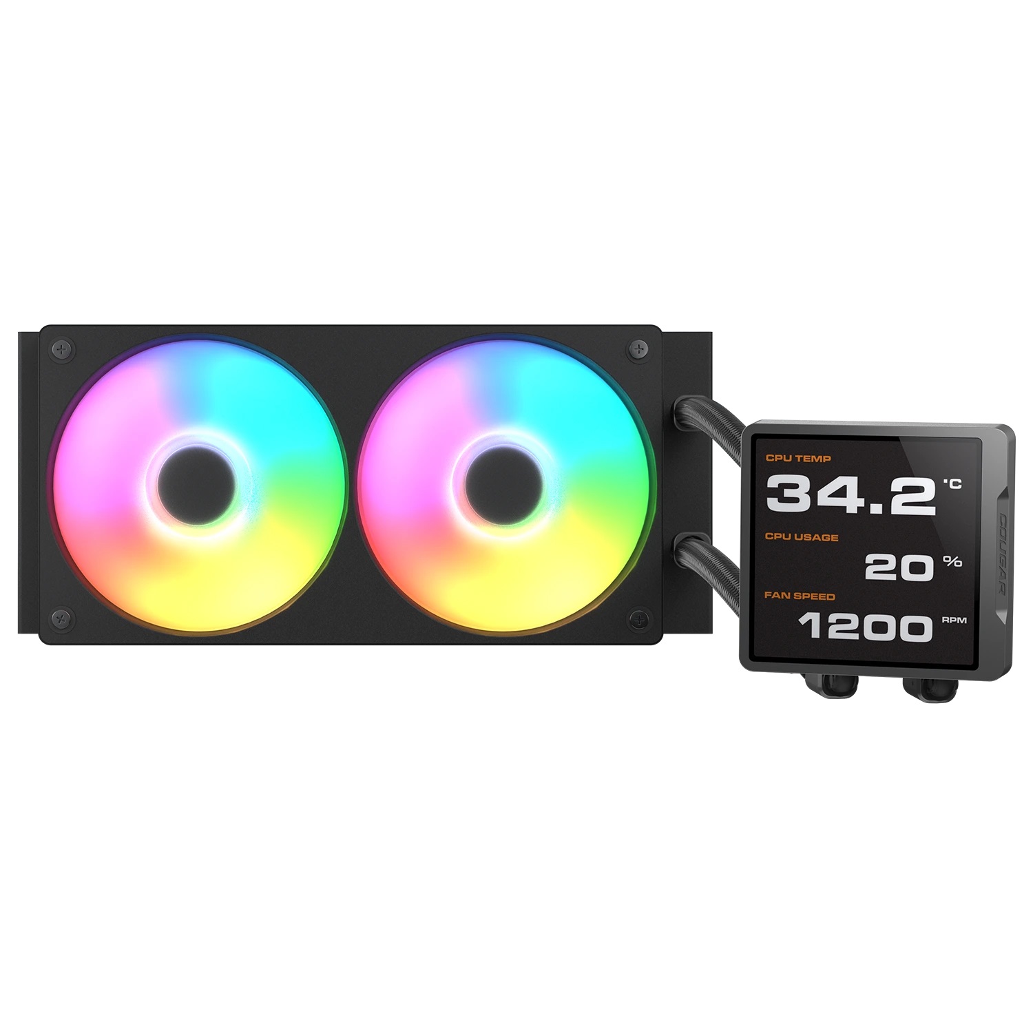 COUGAR Poseidon Vistek Pro ARGB 240 - Raffreddatore a liquido con illuminazione RGB e display IPS per CPU Intel e AMD