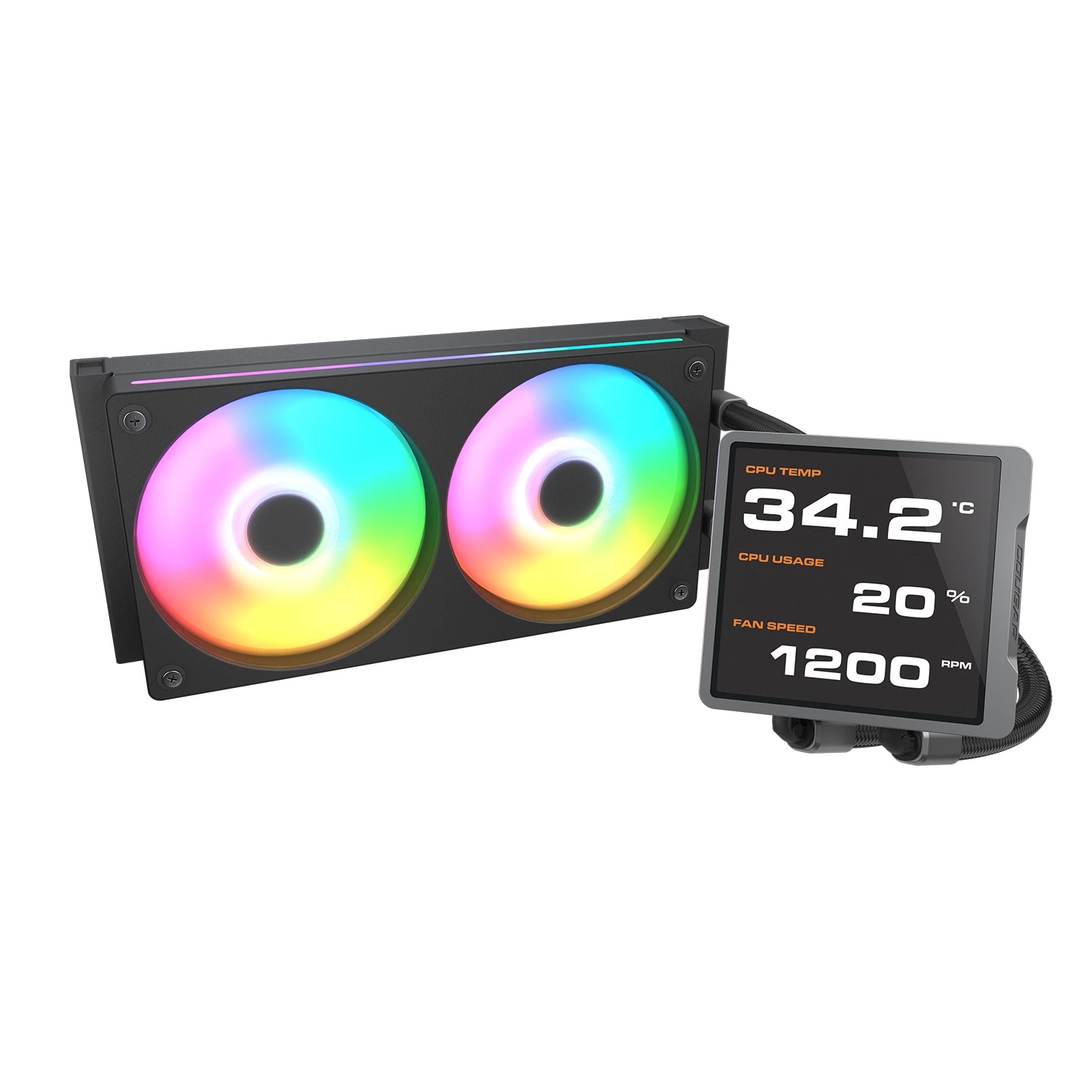 COUGAR Poseidon Vistek Pro ARGB 240 - Raffreddatore a liquido con illuminazione RGB e display IPS per CPU Intel e AMD