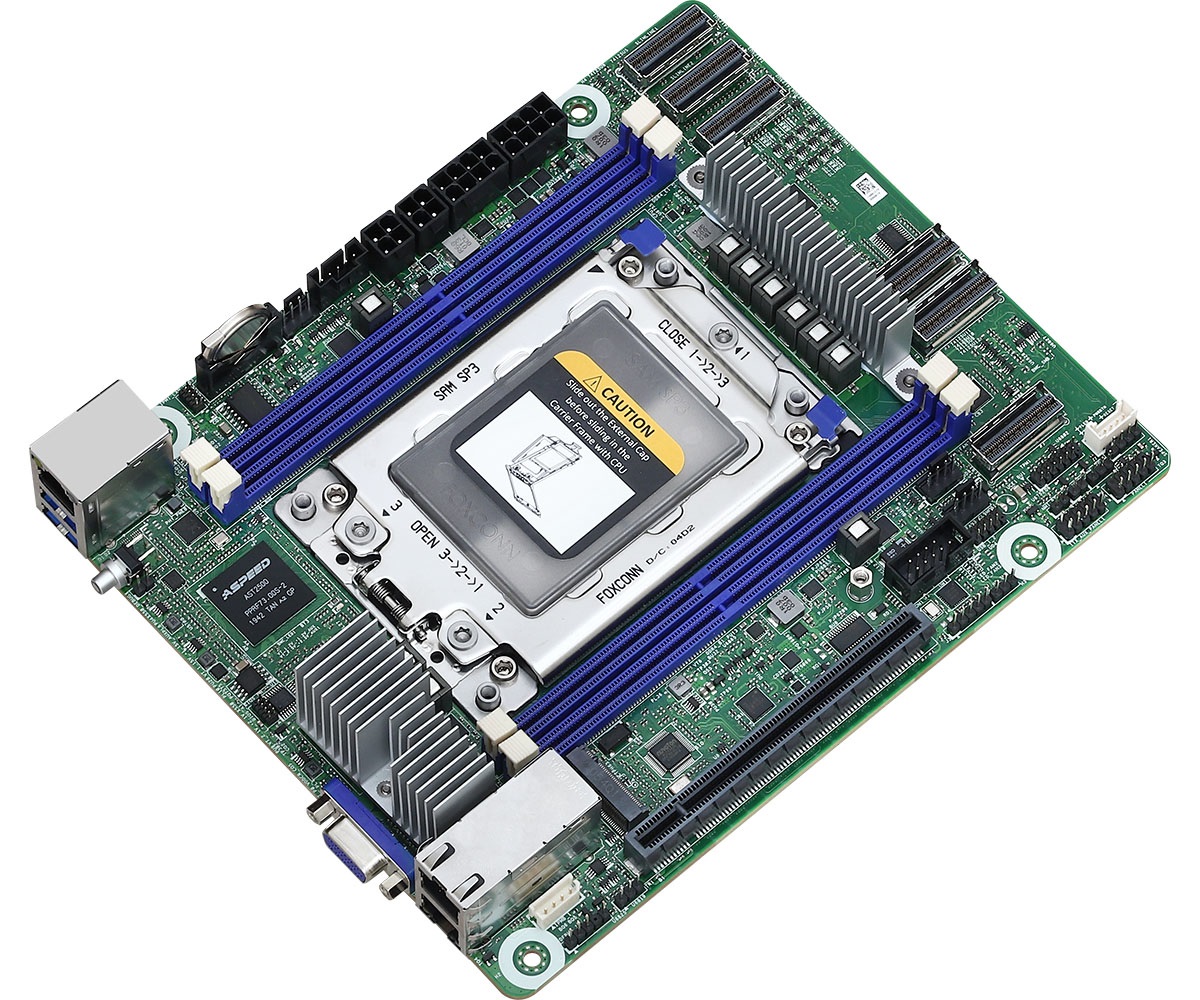 Asrock ROMED4ID-2T Scheda Madre Socket SP3 Mini ITX - Compatibile con Processori AMD EPYC, Supporto DDR4 fino a 256GB