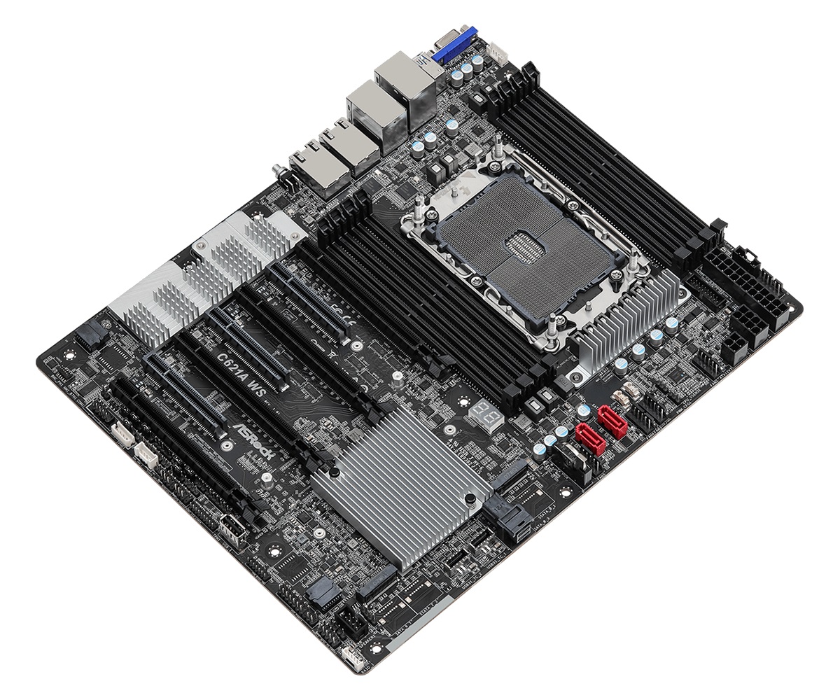 ASRock Scheda Madre ATX C621A WS con Chipset Intel C621A e Supporto fino a 256GB di DDR4