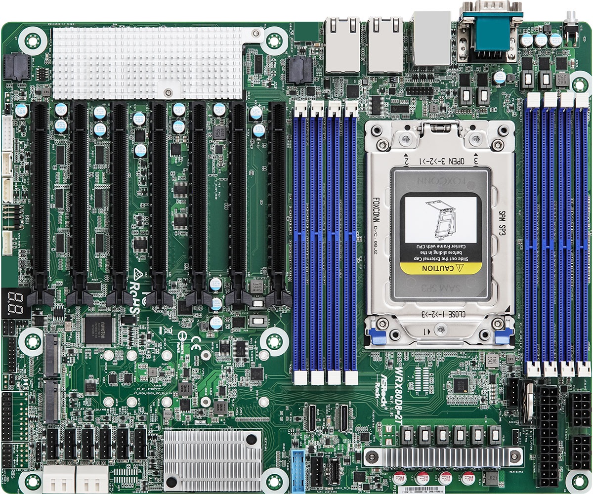 Asrock WRX80D8-2T Scheda Madre ATX Socket sWRX8 per AMD Ryzen™ Threadripper™ con Supporto DDR4-SDRAM