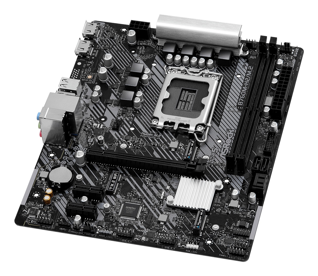 Asrock B760M-H2/M.2 Scheda Madre Intel B760 LGA 1700 Micro ATX con supporto DDR5, 2 HDMI, 2.5G LAN e 2x M.2