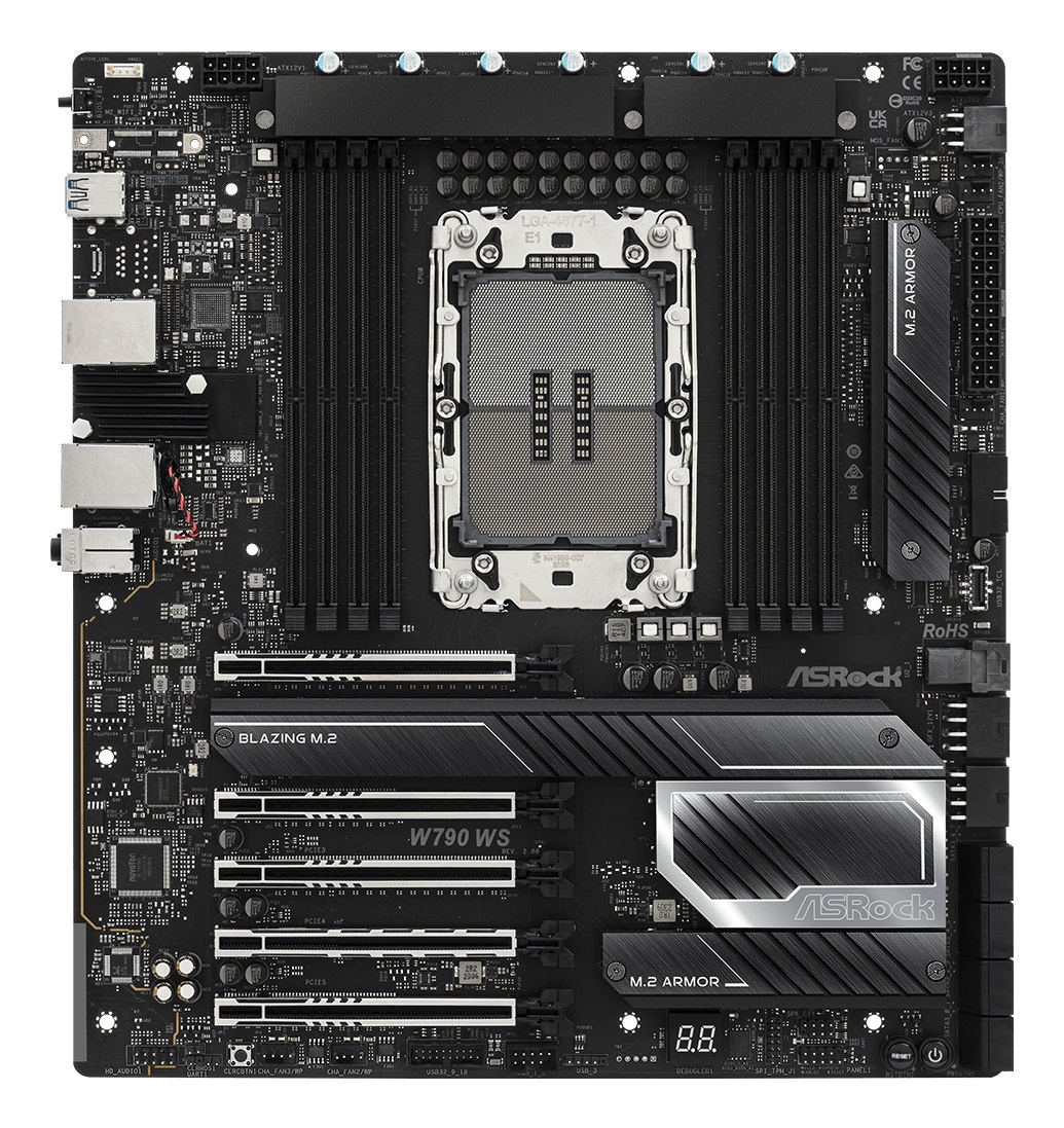Asrock W790 WS R2.0 Scheda Madre EATX LGA 4677 (Socket E) con 8x DDR5, Wi-Fi 6E, 2x10G LAN e PCIe 5.0