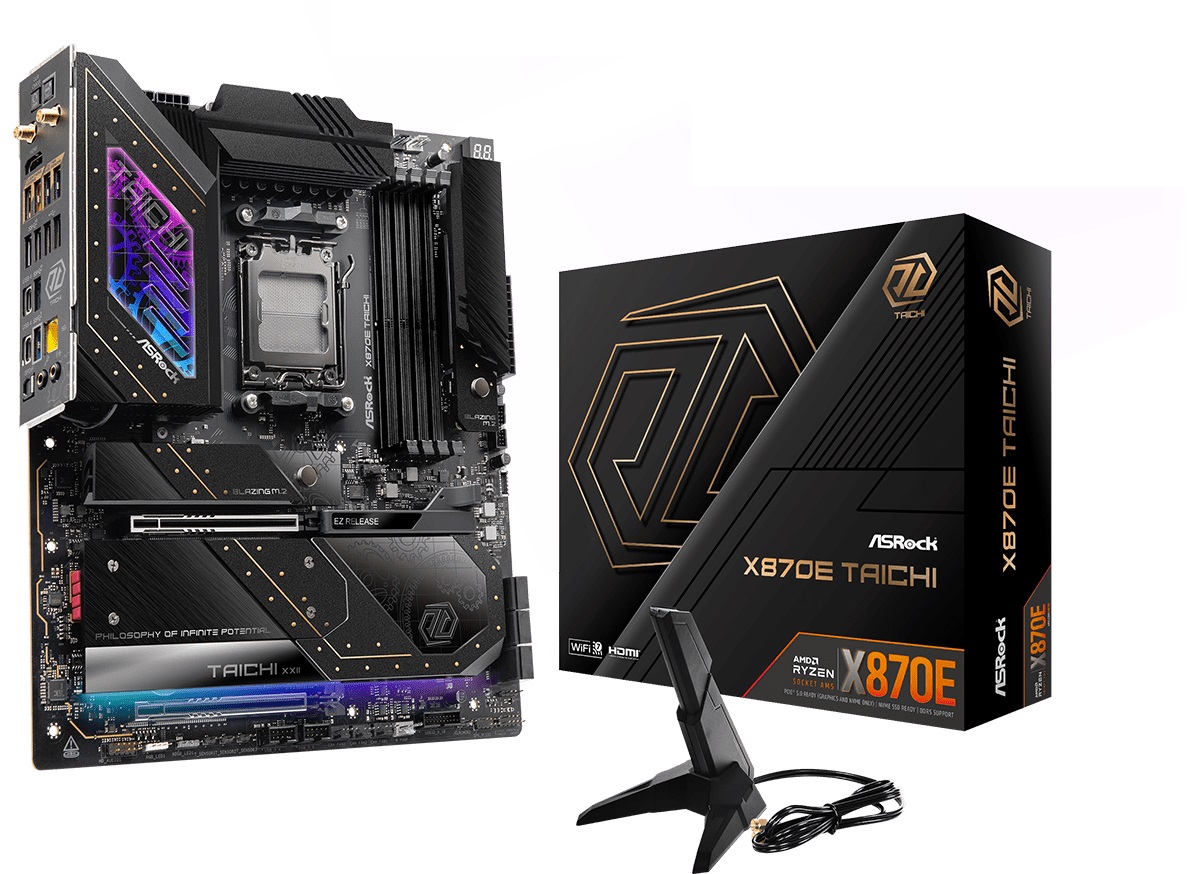 ASRock X870E Taichi Scheda Madre E-ATX AMD X870E Socket AM5 DDR5 fino a 256 GB 8000 MHz PCIe Gen5