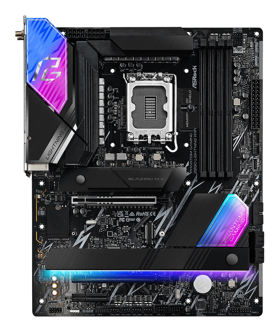 Asrock Z890 Lightning WiFi Scheda Madre ATX LGA 1851 con 4 Slot DDR5, 256GB RAM, Wi-Fi 7 e 2.5GbE LAN