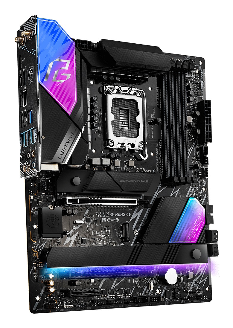 Asrock Z890 Lightning WiFi Scheda Madre ATX LGA 1851 con 4 Slot DDR5, 256GB RAM, Wi-Fi 7 e 2.5GbE LAN