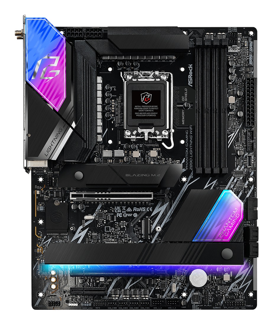 Asrock Z890 Lightning WiFi Scheda Madre ATX LGA 1851 con 4 Slot DDR5, 256GB RAM, Wi-Fi 7 e 2.5GbE LAN