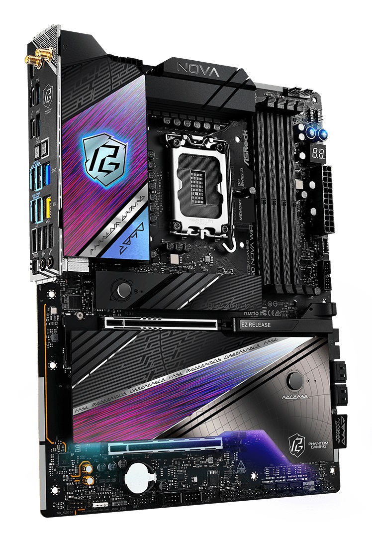 Asrock Phantom Gaming Z890 Nova WiFi - Scheda Madre ATX LGA 1851 Intel Z890, 4x DDR5 fino a 256 GB, Wi-Fi 7, 6x M.2