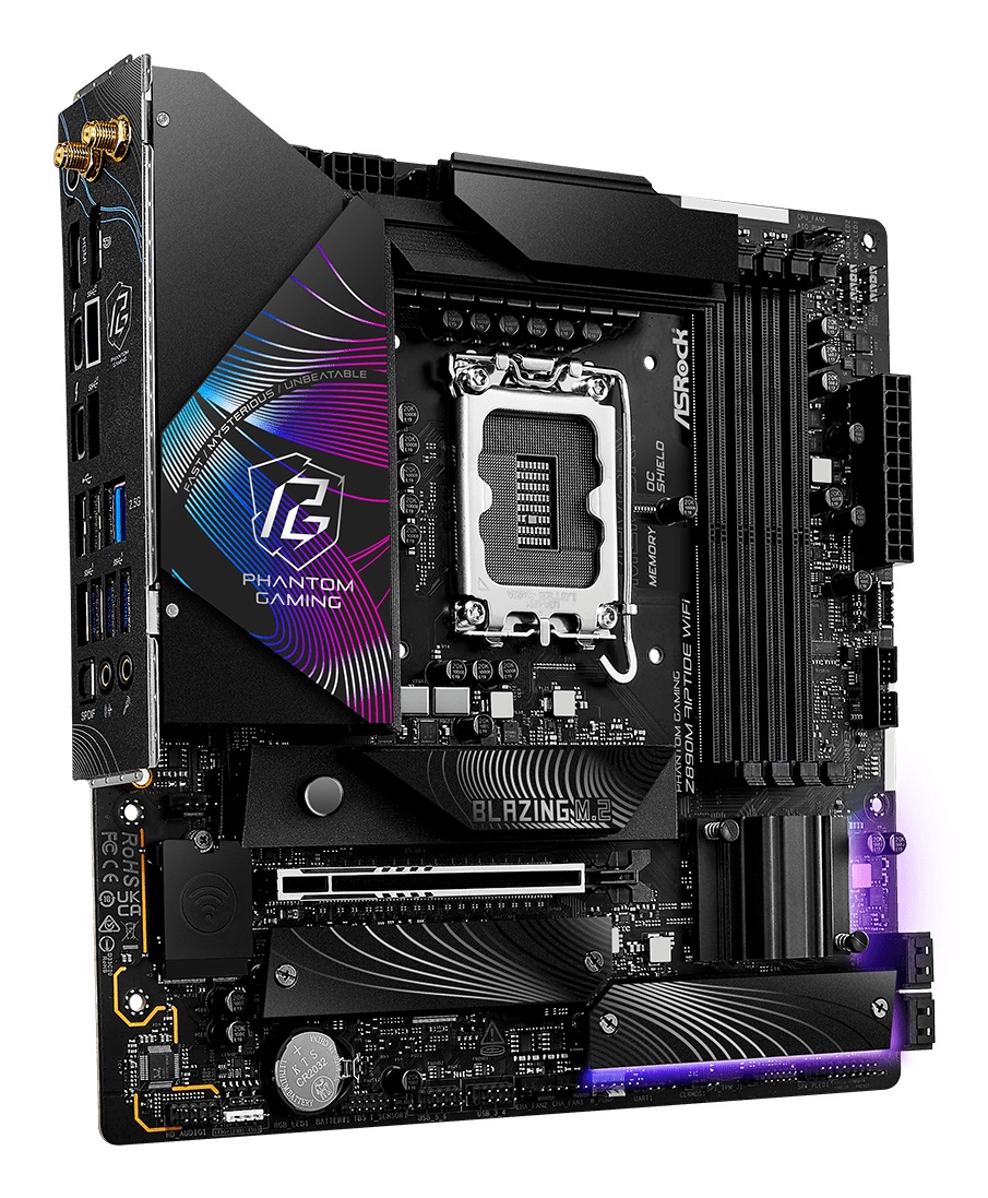 Asrock Phantom Gaming Z890M Riptide WiFi Scheda Madre micro ATX LGA 1851 con supporto DDR5 e Wi-Fi 6E
