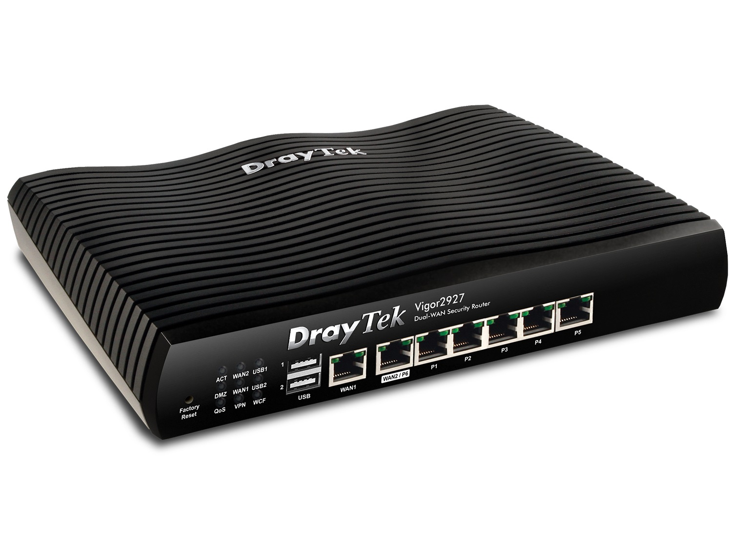 DrayTek Vigor2927 Router Cabalato Gigabit Ethernet Nero - Dual WAN, Firewall VPN, Sicurezza Avanzata