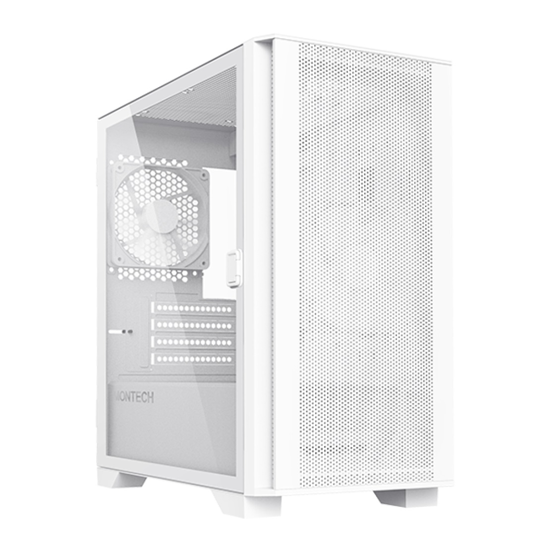 Montech AIR 100 LITE Case Desktop Midi-Tower Bianco con 2 Ventole da 120 mm Preinstallate e Pannello Frontale in Rete