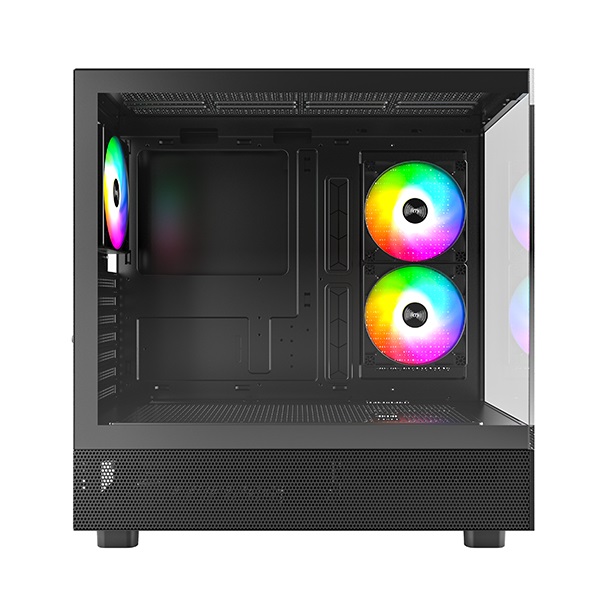 Montech XR RGB Midi Tower ATX Nero - Case con Vetro Temperato, 2 Ventole Laterali da 120 mm
