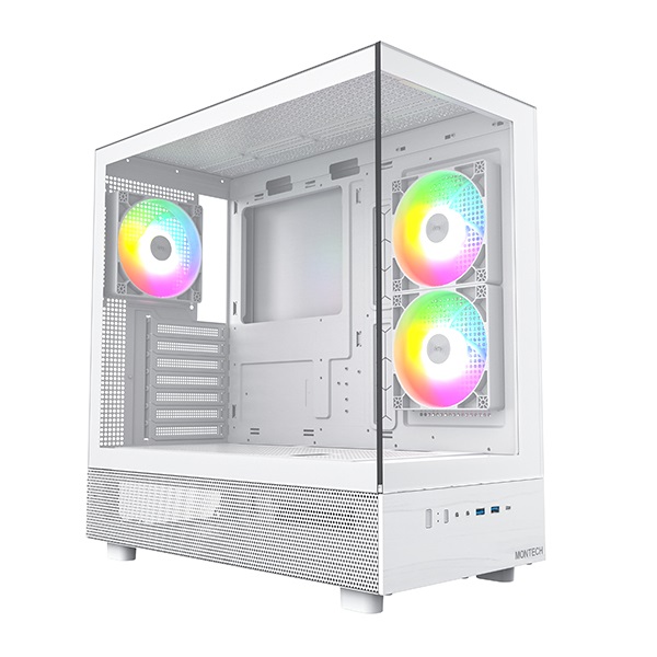 Montech XR RGB Midi-Tower ATX Bianco con Vetro Temperato e Ventole da 120 mm