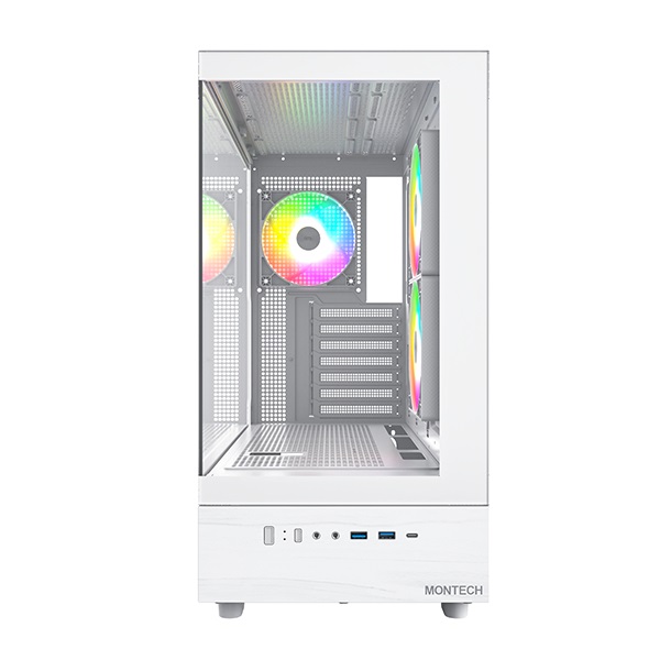 Montech XR RGB Midi-Tower ATX Bianco con Vetro Temperato e Ventole da 120 mm