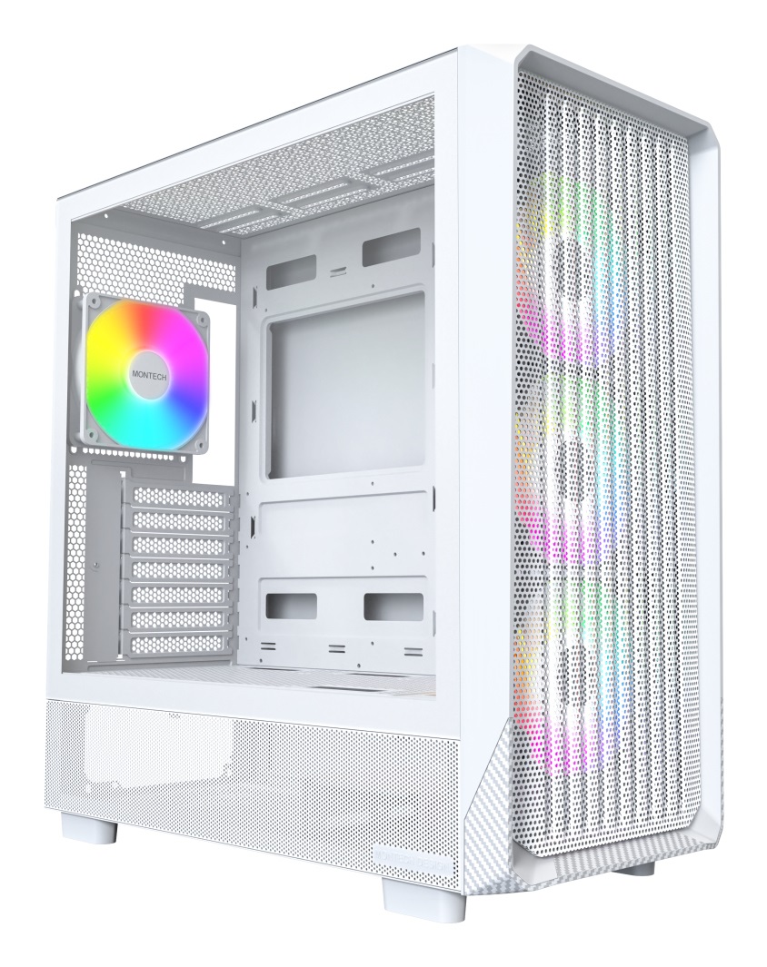 Montech Case X5 Midi-Tower E-ATX ARGB con Vetro Temperato Bianco