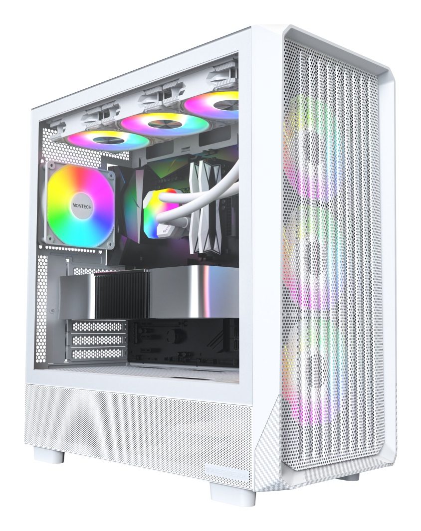 Montech Case X5 Midi-Tower E-ATX ARGB con Vetro Temperato Bianco