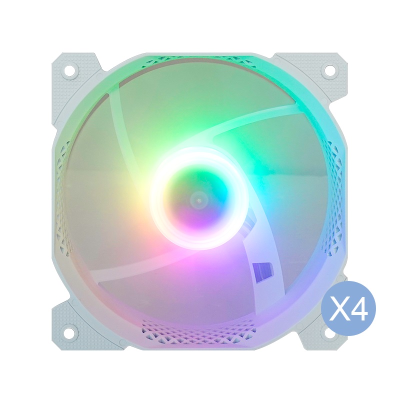 Montech Air 100 ARGB Mini Tower Bianco - Case Micro-ATX/Mini-ITX in Vetro Temperato con 4 Ventole ARGB Preinstallate