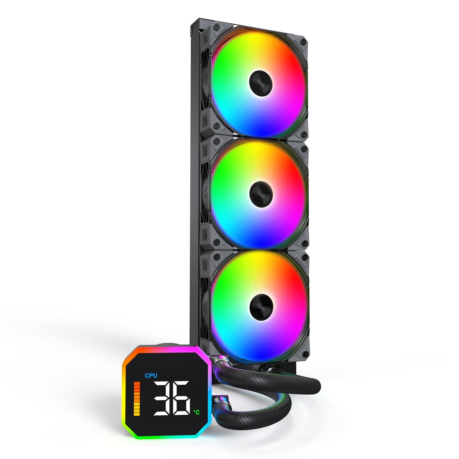 Montech HyperFlow Digital 360 - Dissipatore CPU a Liquido 360mm con Illuminazione RGB e Prestazioni Avanzate