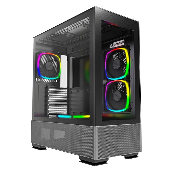 Montech SKY TWO Midi Tower Nero con 4 Ventole ARGB PWM e Vetro Temperato