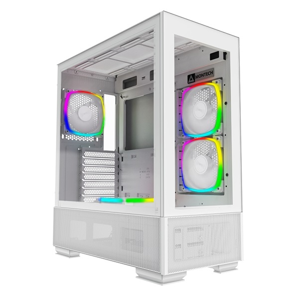 Montech SKY TWO Midi Tower Bianco con 4 Ventole ARGB PWM e Supporto per Alimentatore ATX da 210mm