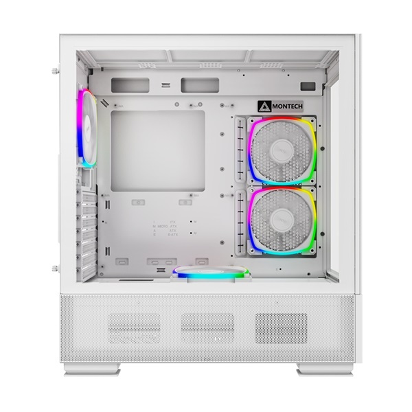 Montech SKY TWO Midi Tower Bianco con 4 Ventole ARGB PWM e Supporto per Alimentatore ATX da 210mm