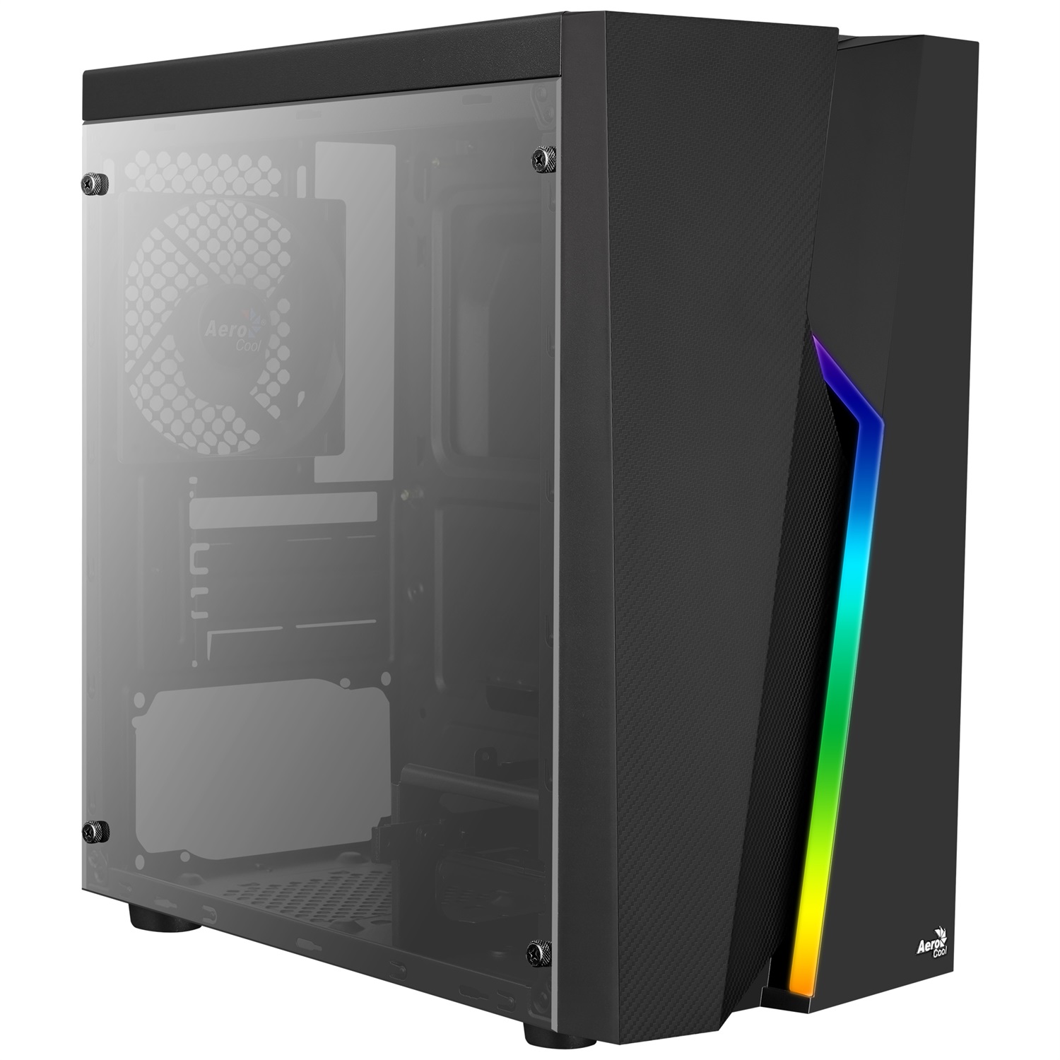 Aerocool Bolt Mini Tower PC Nero - Mini Tower, RGB, Micro ATX, Supporto Schede Grafiche fino a 318 mm