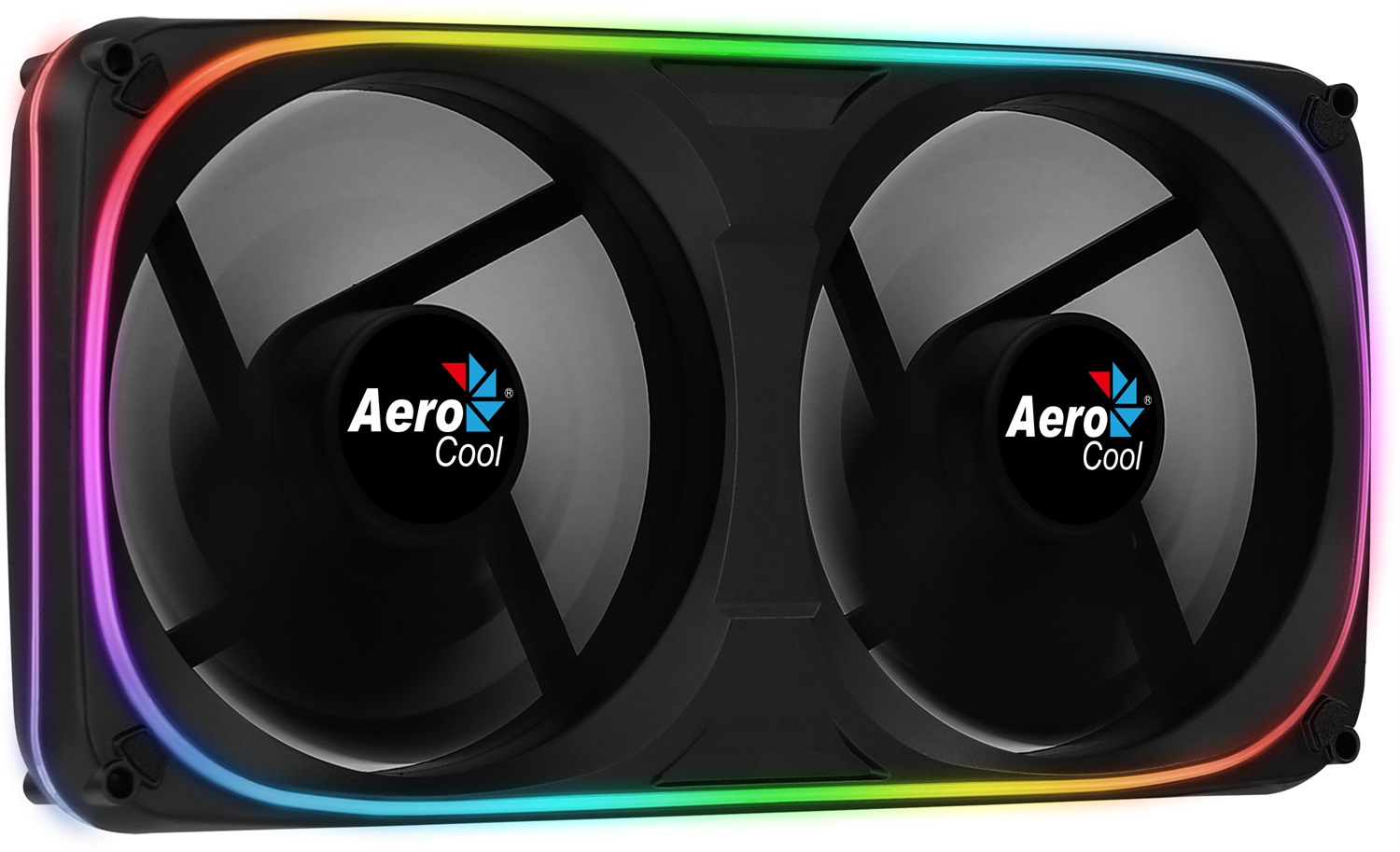 Aerocool Astro 24 - Ventola ARGB 2x120mm con 1000 RPM, 17,8 dBA e 80,3 CFM