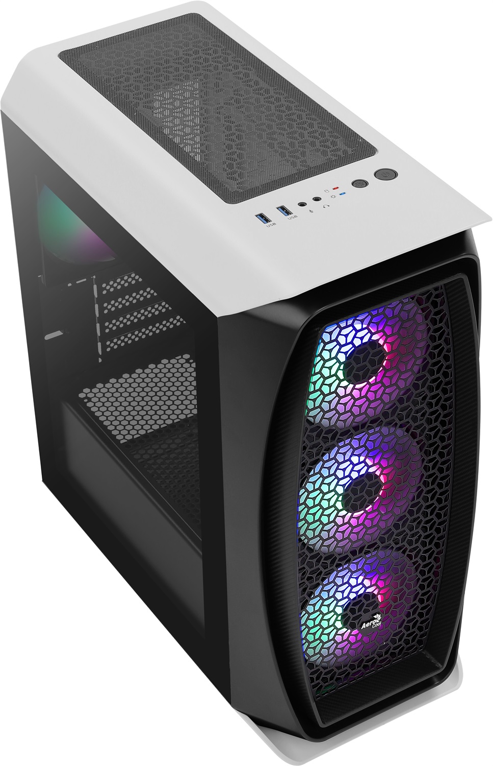 Aerocool Aero One Mini Frost - Case Mini Tower Bianco in Vetro Temperato per Micro-ATX e Mini-ITX