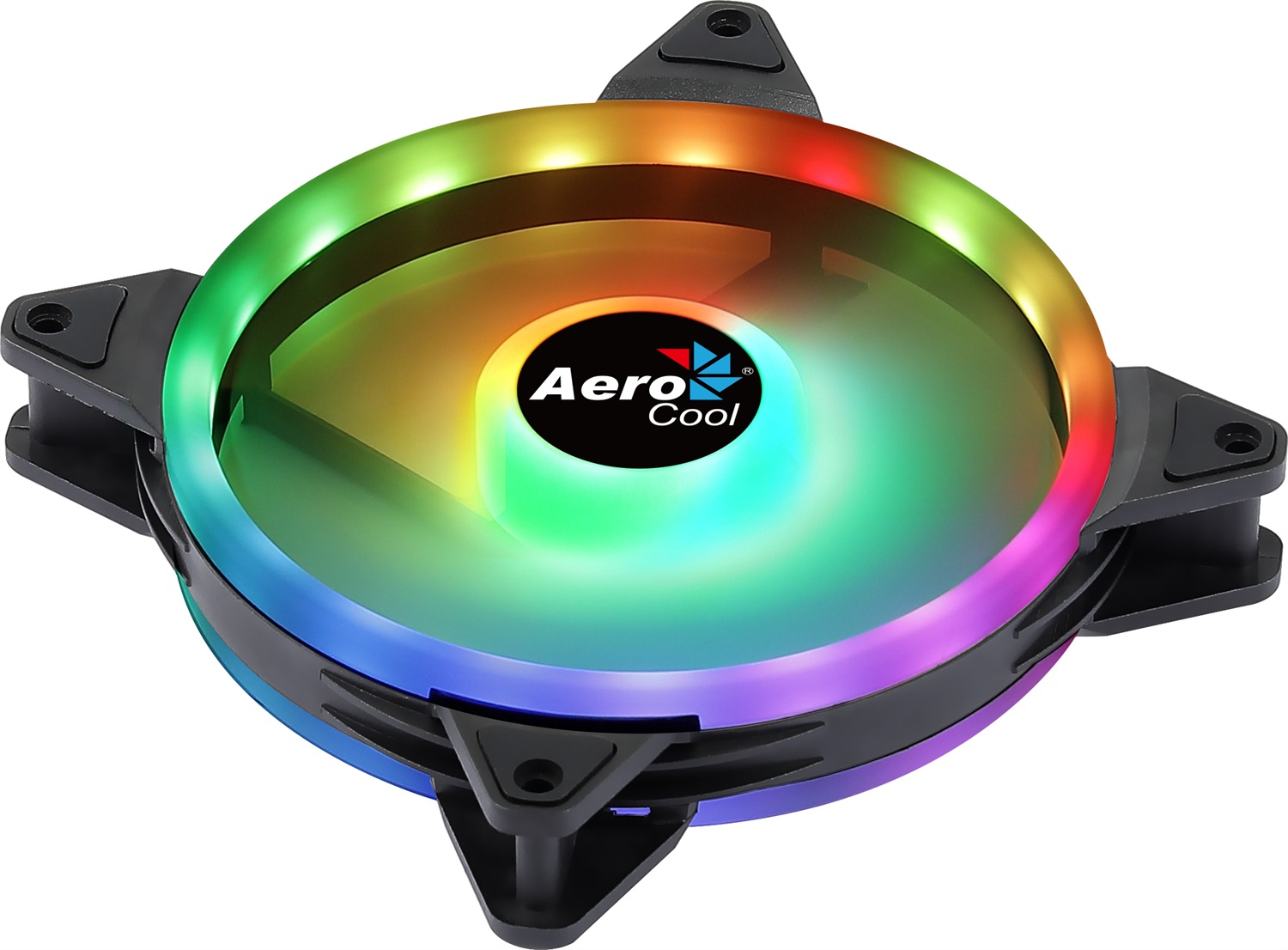 Aerocool Duo 14 ARGB LED Ventilatore per PC 140 mm, 1000 rpm, Pale Curve, 23,2 dB, Nero