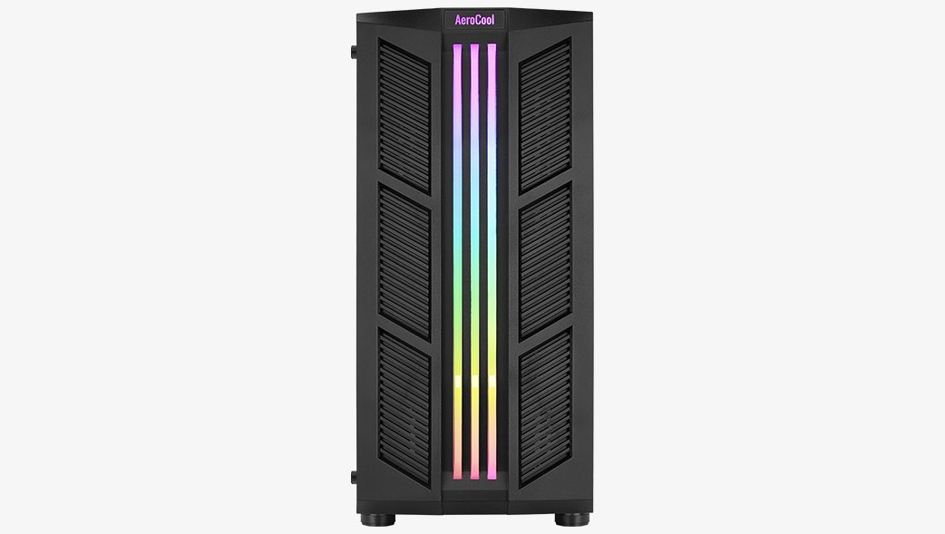 AEROCOOL Case Prime-G-BK-v2 Midi Tower Nero con Vetro Temperato e Illuminazione ARGB