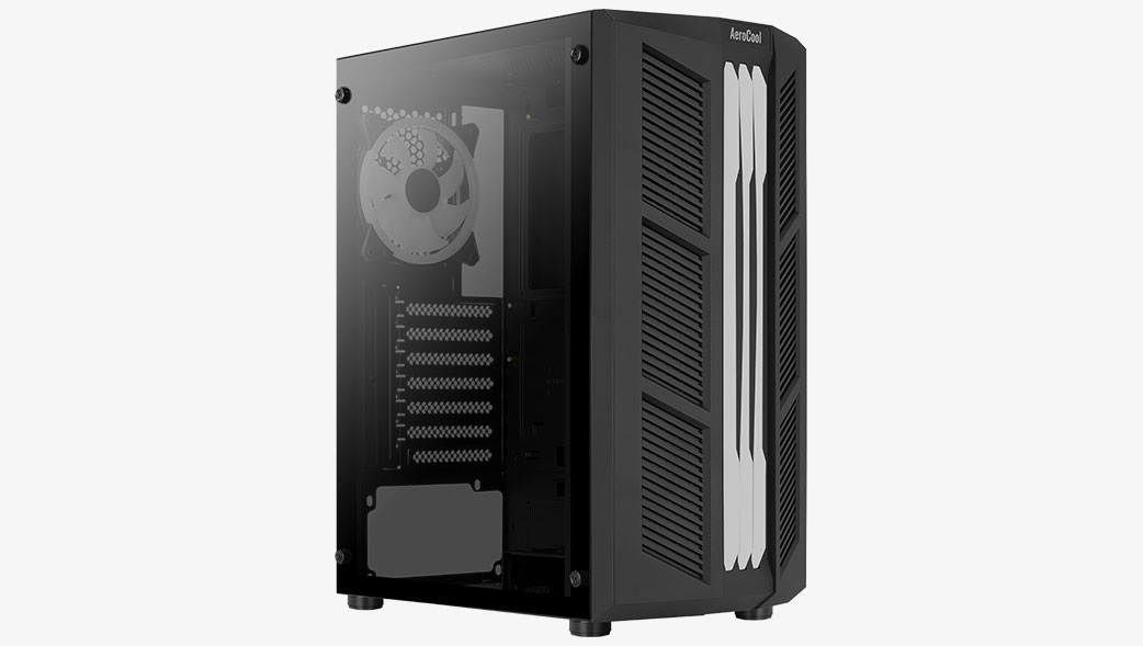 AEROCOOL Case Prime-G-BK-v2 Midi Tower Nero con Vetro Temperato e Illuminazione ARGB