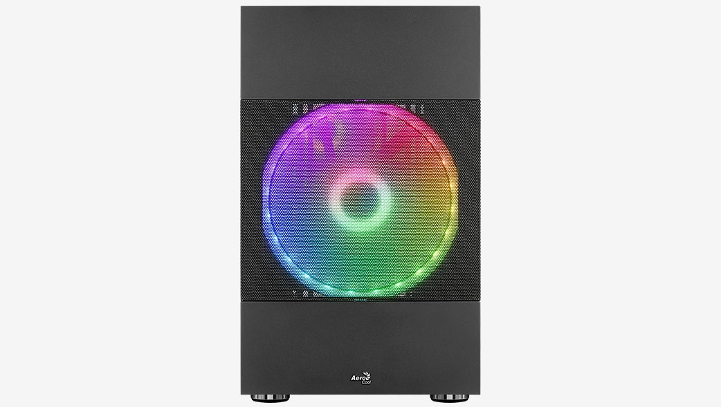 Aerocool Atomic Mini Tower Nero - Case PC Mini Tower compatibile micro ATX e Mini-ITX, design in rete per migliore circolazione dell'aria