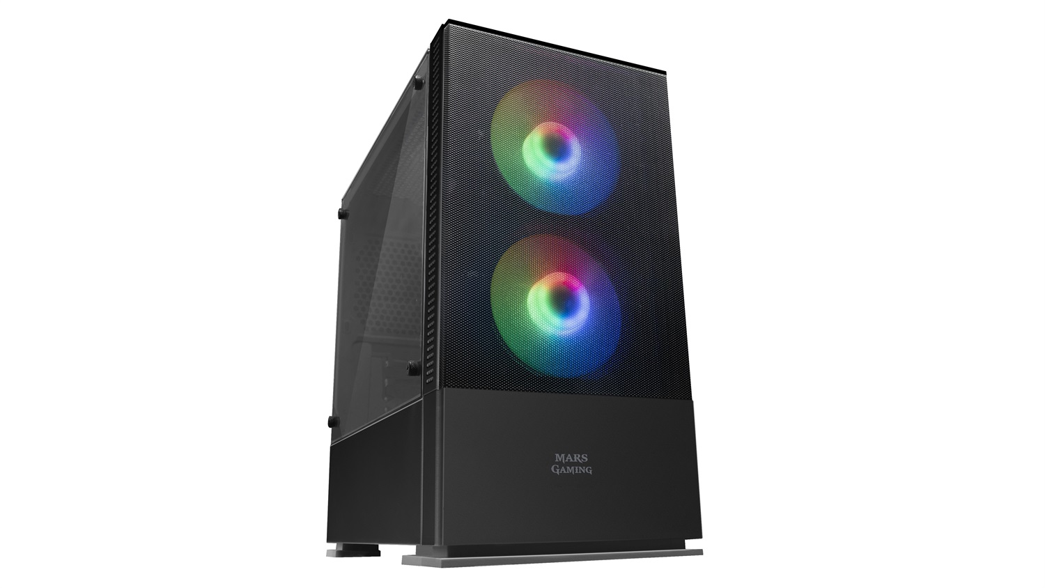 Mars Gaming MCZ Mini Tower Case PC Nero con Finestra Laterale, Supporto MicroATX e Mini-ITX, Ventole RGB