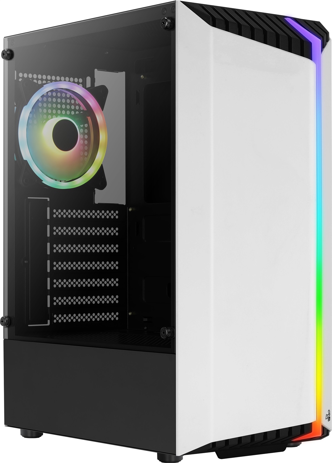 Aerocool Bionic Midi Tower Bianco - Compatibile ATX/micro ATX/Mini-ITX, ABS e SPCC, RGB, Vetro temperato