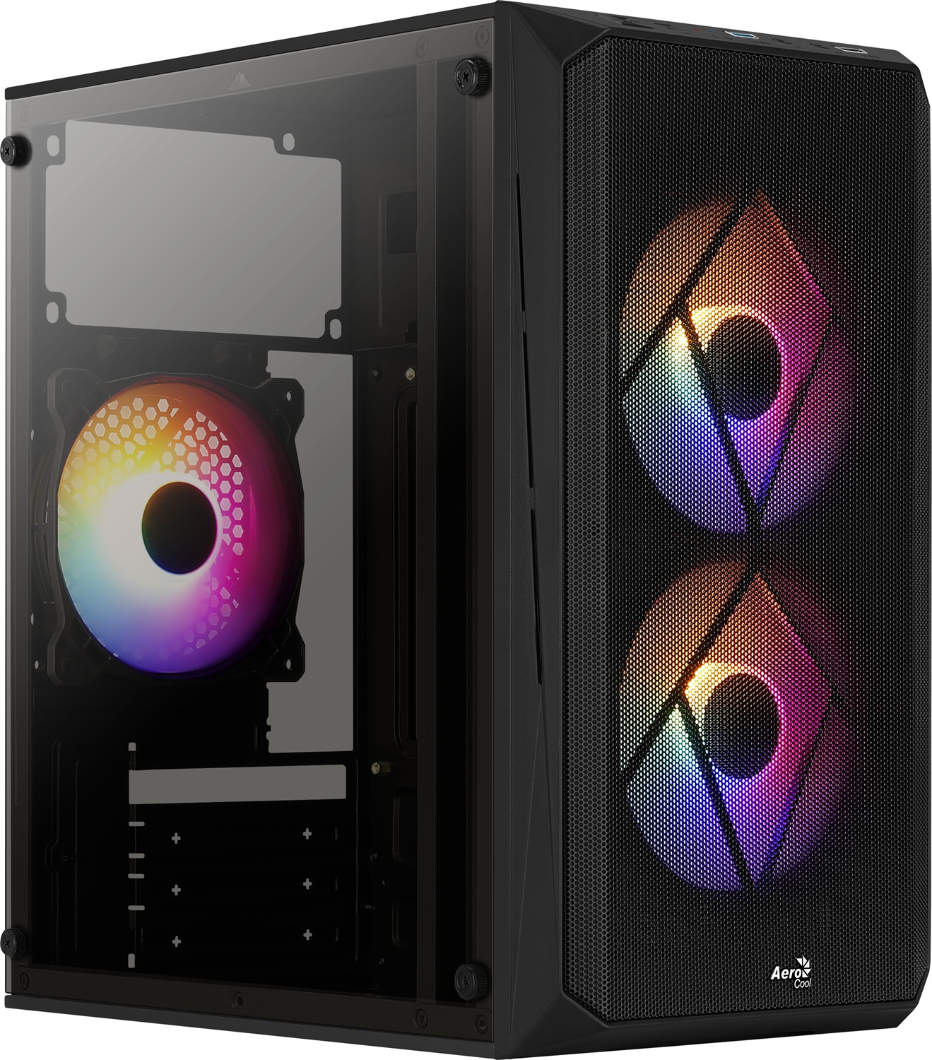 Aerocool CS107V2 Mini Tower PC Case Nero - Compatibile con micro ATX e Mini-ITX, in ABS e Acciaio
