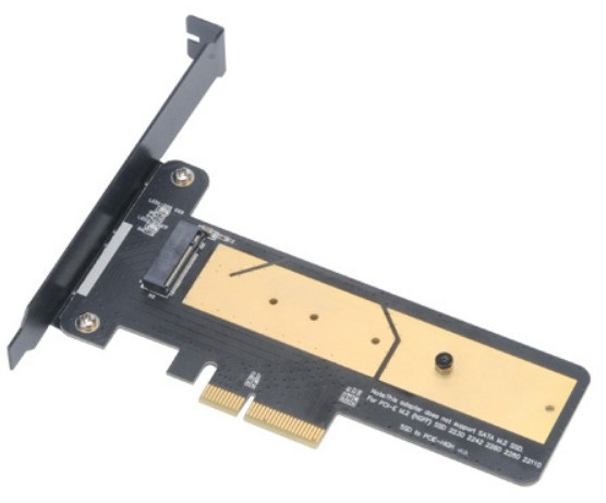 Akasa AK-PCCM2P-02 Adattatore M.2 Interno PCIe 2.0, 32 Gbit/s, Passivo, Nero e Oro