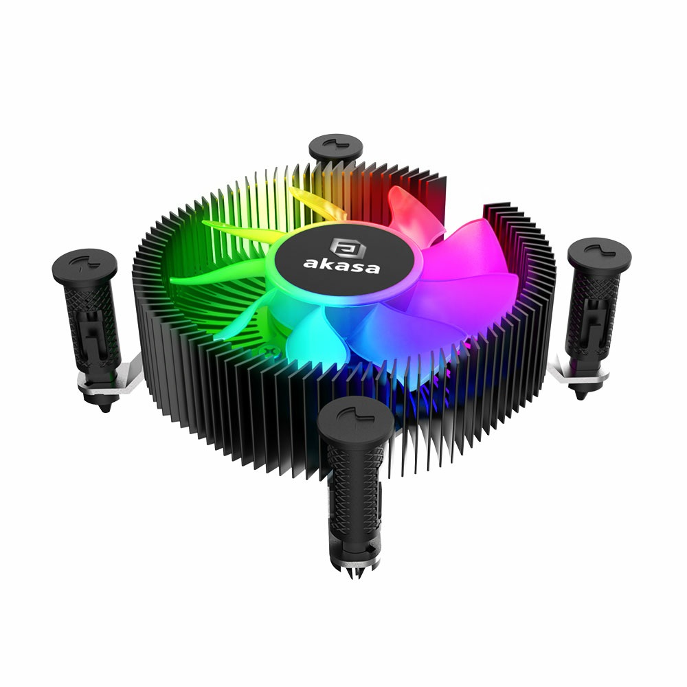 Akasa Vegas Chroma iLG Dissipatore CPU per Intel LGA 1700 ARGB, Raffreddatore d'Aria Nero, Altezza Basso Profilo 29,92 mm, Ventola PWM 74,5 mm